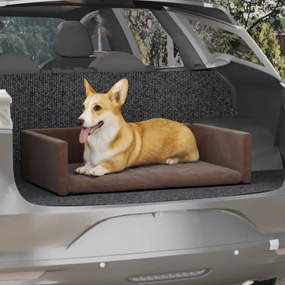 Κάθισμα Αυτοκινήτου Σκύλου Καφέ 70 x 45 εκ. Όψη Λινού - Καφέ