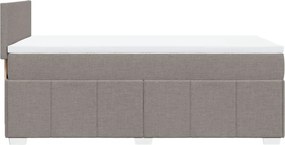 vidaXL Κρεβάτι Boxspring με Στρώμα Taupe 100 x 200 εκ. Υφασμάτινο