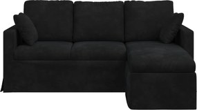 vidaXL Καναπές Μαύρο 178 x 134 x 80 εκ Βελούδο