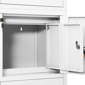 vidaXL Ντουλάπα Γραφείου Λευκή 90 x 40 x 180 εκ. Ατσάλινη