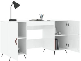 vidaXL Γραφείο Γυαλιστερό Λευκό 140x50x75 εκ. Επεξεργασμένο Ξύλο