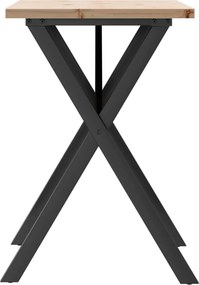 vidaXL Τραπέζι Τραπεζαρίας Πλαίσιο X Μασίφ Πεύκο/Ατσάλι