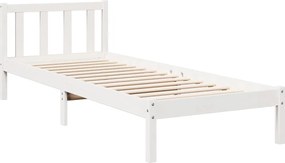 vidaXL Πλαίσιο Κρεβατιού Μακρύ Χωρ. Στρώμα Λευκό 90x210 εκ Μασίφ Πεύκο