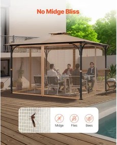 VEVOR Replacement Mesh Gazebo Netting Screen for 10x12x7 ft Patio, Net Only