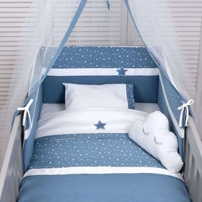 Σεντόνι Βρεφικό Σετ 3Τμχ Des: 374-Muslin Blue Baby Oliver Λίκνου 75x100cm Muslin