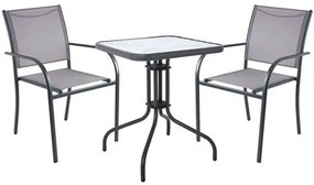 Τραπεζαρία Langley (Σετ 3Τμχ) Ε2422,1S 60x60x70cm Anthracite-Grey Two Seater