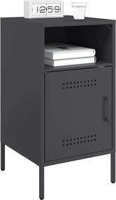 vidaXL Κομοδίνο Μαύρο 36x39x68 εκ. από Χάλυβα