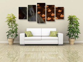 Εικόνα 5 μερών Βούδας γεμάτος αρμονία - 100x50