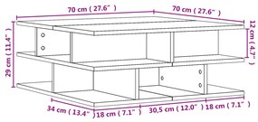 ΤΡΑΠΕΖΑΚΙ ΣΑΛΟΝΙΟΥ ΜΑΥΡΟ 70X70X29 ΕΚ. ΕΠΕΞΕΡΓΑΣΜΕΝΟ ΞΥΛΟ 840745