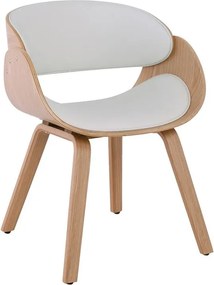 JOY Πολυθρόνα-Pro Τραπεζαρίας, Φυσικό, Pu Άσπρο   1τμχ