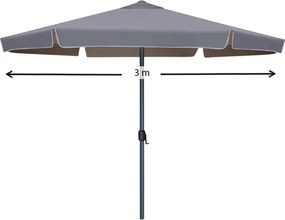 Ομπρέλα κήπου Capri Megapap αλουμινίου χρώμα ανθρακί Ø3m.