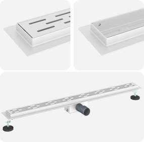 vidaXL Εκροή ντους με σχέδιο γραμμής Ασημί 100 cm