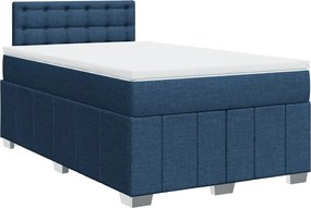 vidaXL Κρεβάτι Boxspring με Στρώμα Μπλε 120x190 εκ. Υφασμάτινο