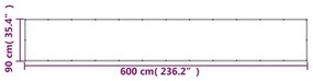 Διαχωριστικό Βεράντας Αν. Γκρι 90x600εκ 100% Πολ. Ύφασμα Oxford - Γκρι