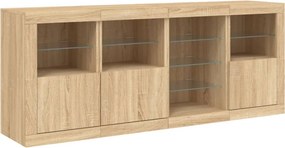 vidaXL Μπουφές με LED Sonoma Δρυς 164 x 37 x 67 εκ.