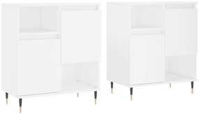 vidaXL Συρταριέρες 2 τεμ. Λευκές από Επεξεργασμένο Ξύλο