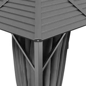 Κιόσκι με Πλευρικά Τοιχώματα&amp; Αψίδα και Οροφή Ανθρακί 3 x 3μ. - Ανθρακί