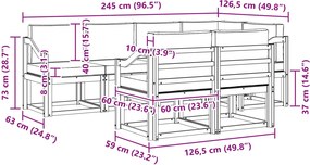 vidaXL Σειρά Καναπέ Εξωτερικού 7 pcs Λευκό και Κρεμ Πολυεστέρας