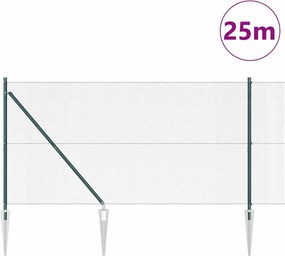 vidaXL Στύλος Περιφράξεων Πράσινο 25 x 1,4 μ. (12 x 12 χλστ. δίχτυ)