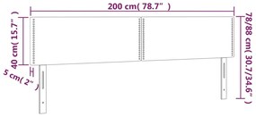 vidaXL Κεφαλάρι Κρεβατιού LED Μαύρο 200x5x78/88 εκ. Συνθετ. Δέρμα