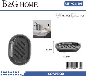 Σαπουνοθήκες μπάνιου πλαστικές - Σετ 9pcs - Black - 21802