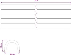 vidaXL Αυτοκόλλητη σφραγίδα παραθύρου Λευκό 9 x 8 mm 12 m EPDM αφρός