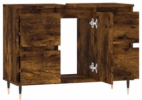 vidaXL Ντουλάπι Μπάνιου Καπνιστή Δρυς 80 x 33 x 60 εκ. Επεξεργ. Ξύλο