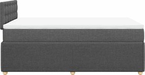 vidaXL Κρεβάτι Boxspring με Στρώμα Σκούρο Γκρι 120x200 εκ. Υφασμάτινο