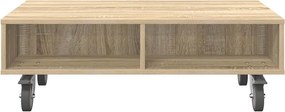 vidaXL Κομοδίνο με τροχούς Δρύς Sonoma 90 x 50 x 30 cm