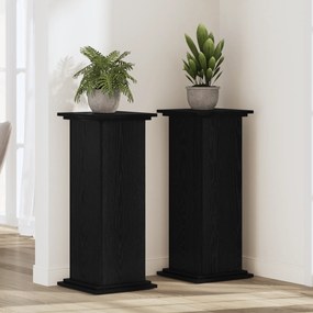 vidaXL Σταντ Φυτών Μαύρη Δρυς 33x33x100 εκ, Φτιαγμένο από Ξύλο
