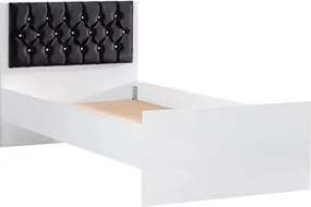 Stewehome Μοντέρνο Μονό Κρεβάτι Λευκό Μαύρο 90x190 cm