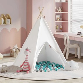 vidaXL Σκηνίτσα Teepee Λευκό 120 x 120 x 150 cm