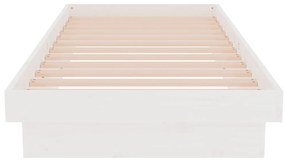 vidaXL Πλαίσιο Κρεβατιού Λευκό 75x190 εκ. Μασίφ Ξύλο Small Single