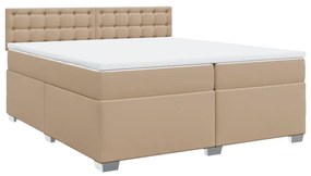 vidaXL Κρεβάτι Boxspring με Στρώμα Καπουτσίνο 200x200εκ.από Συνθ.Δέρμα