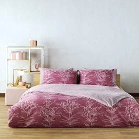 Σεντόνια Silia 05 (Σετ 4τμχ) Bordo-Pink Kentia Υπέρδιπλo 240x270cm 100% Βαμβάκι