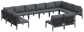 vidaXL Σετ Καναπέ Κήπου 12 pcs Ανθρακί Ατσάλι