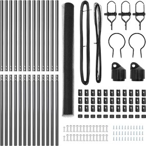 vidaXL Στύλος Περιφράξεων Γκρι 25 x 1,5 μ (πλέγμα 13 χιλ.) Ατσάλι