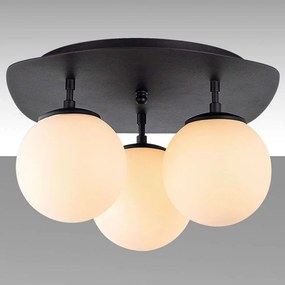 Φωτιστικό Οροφής - Πλαφονιέρα Well 942FLG1385 37x44x25cm 3xE14 40W Black-White Opviq