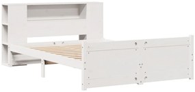 vidaXL Κρεβάτι Βιβλιοθήκη Χωρίς Στρώμα 160x200 εκ Μασίφ Ξύλο Πεύκου
