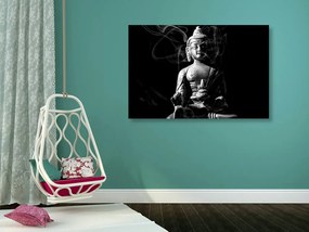 Εικόνα του αγάλματος του Βούδα σε ασπρόμαυρο - 90x60