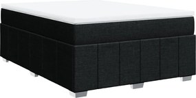 vidaXL Κρεβάτι Boxspring με Στρώμα Μαύρο 140x190 εκ. Υφασμάτινο