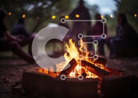 Intra Συλλεκτικό Ξύλινο Παζλ Plywood 4mm - Συγκέντρωση φωτιάς με φίλους Σε Ξύλινο Κουτί - Διαστάσεις Puzzle: 10x10 cm – 25 κομμάτια