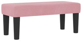 vidaXL Ροζ Κρεβάτι Box Spring με Στρώμα & Πάγκο 90x190 εκ. Βελούδο