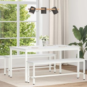 vidaXL Τραπεζαρία Λευκό 150 x 90 x 75 cm Στερεά ξυλεία πεύκου
