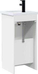 vidaXL Καθρέφτης μπάνιου με νιπτήρα Λευκό 42 x 40 x 84,5 εκ