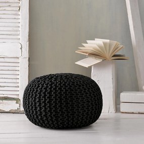 Πουφ Mayo 55X55X45 Black Ρυθμός
