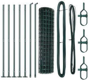 vidaXL Euro Fence με 7 Φραγκοσυκιές 1.2x10 μ Γαλβανισμένο Ατσάλι