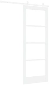 vidaXL Συρόμενη Πόρτα Λευκό 78 x 202 εκ. Ξύλο και μέταλλο