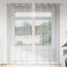 vidaXL Κουρτίνες με κουρτίνες 2 pcs Σκούρο γκρι Πολυεστέρας
