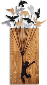 Διακοσμητικό Τοίχου Flying Boy 891TNL2370 45x86cm Multi Wallity Μέταλλο,Ξύλο